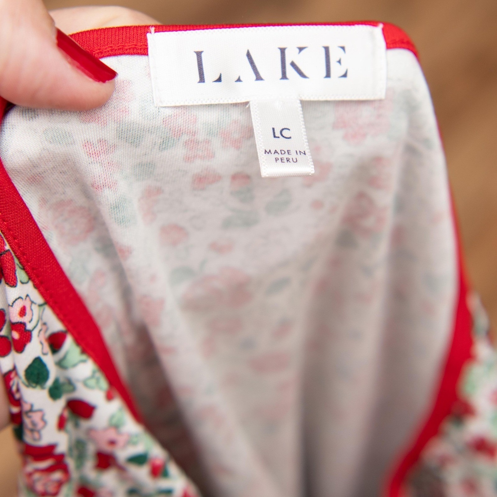 Lake Pajama Pima Set New Sz L Floral Print Cottagecore Coquette Soft Pima Cotton — image 5 of 5